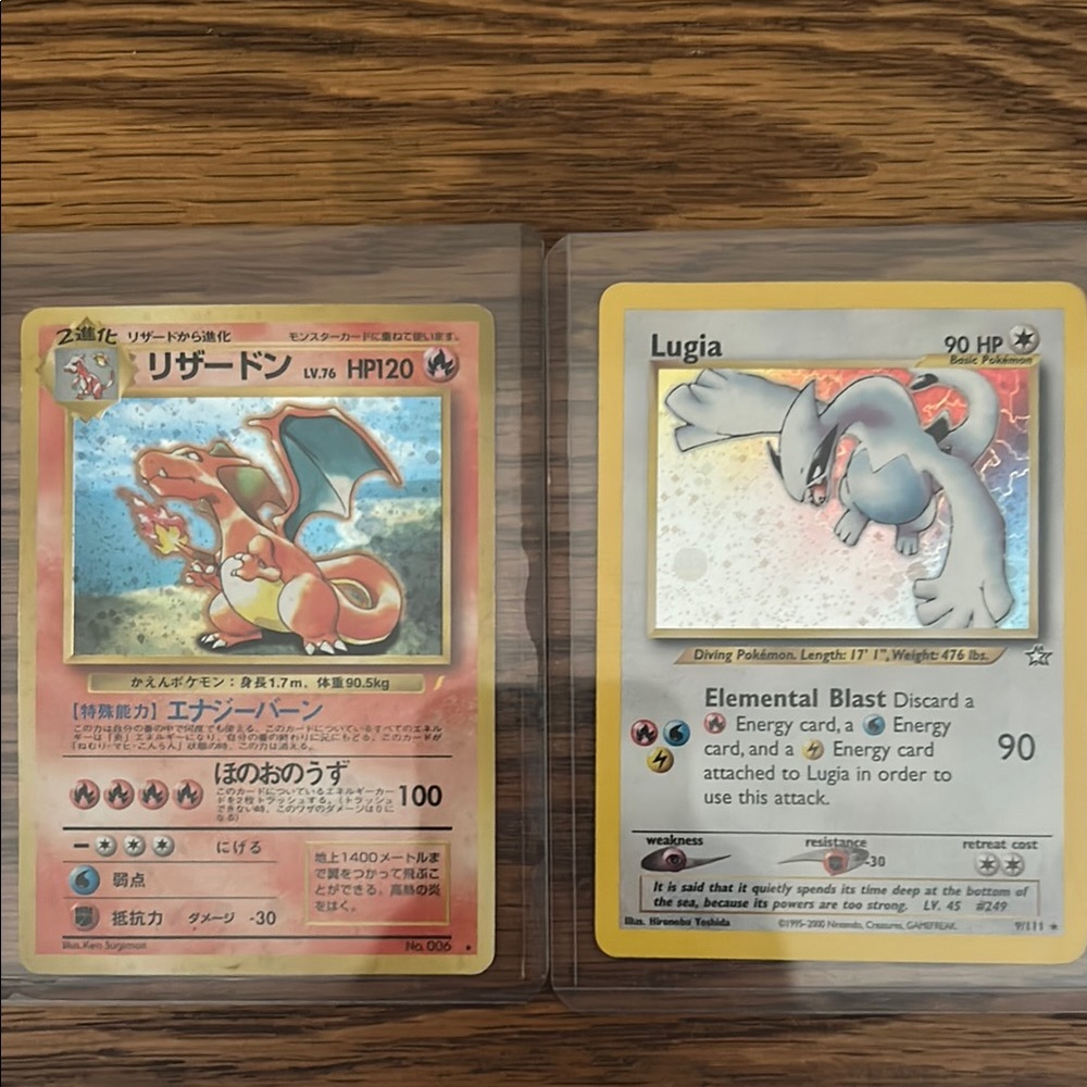 Charizard and Lugia Pokémon Cards